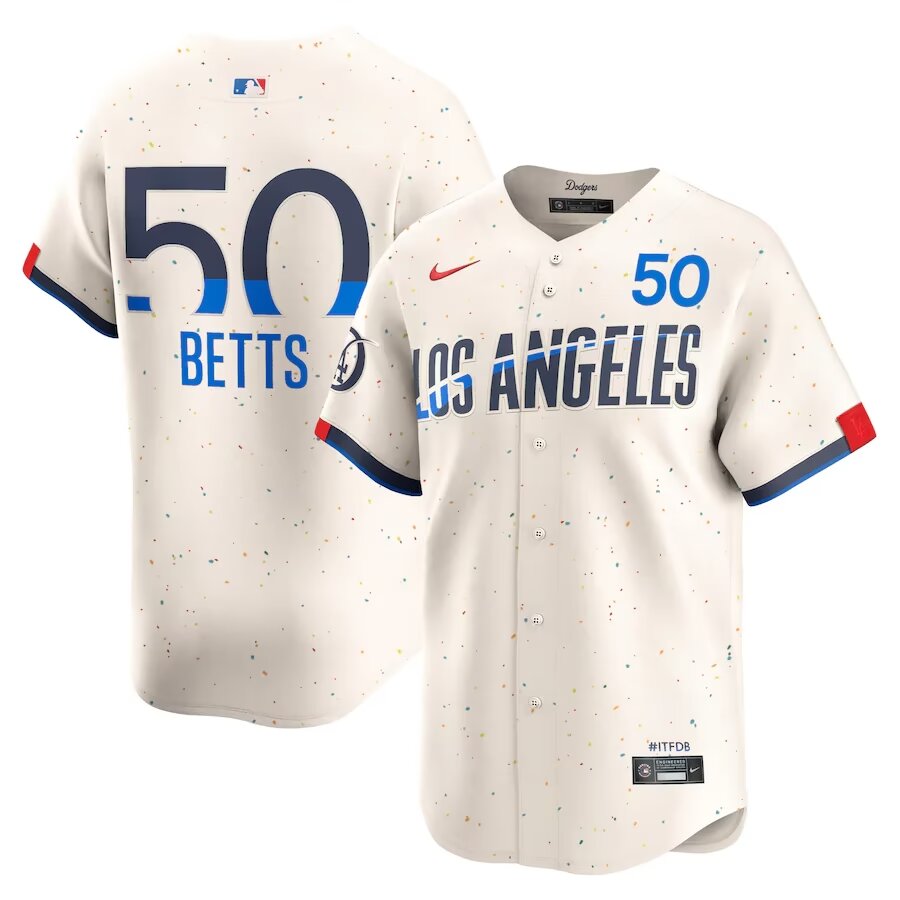 Men Los Angeles Dodgers #50 Betts white Nike Game MLB 2024 Jersey new style->youth mlb jersey->Youth Jersey